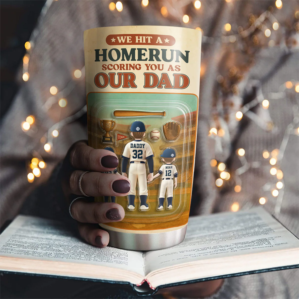 Baseball Dad - Personalized Custom Tumbler - Image 2