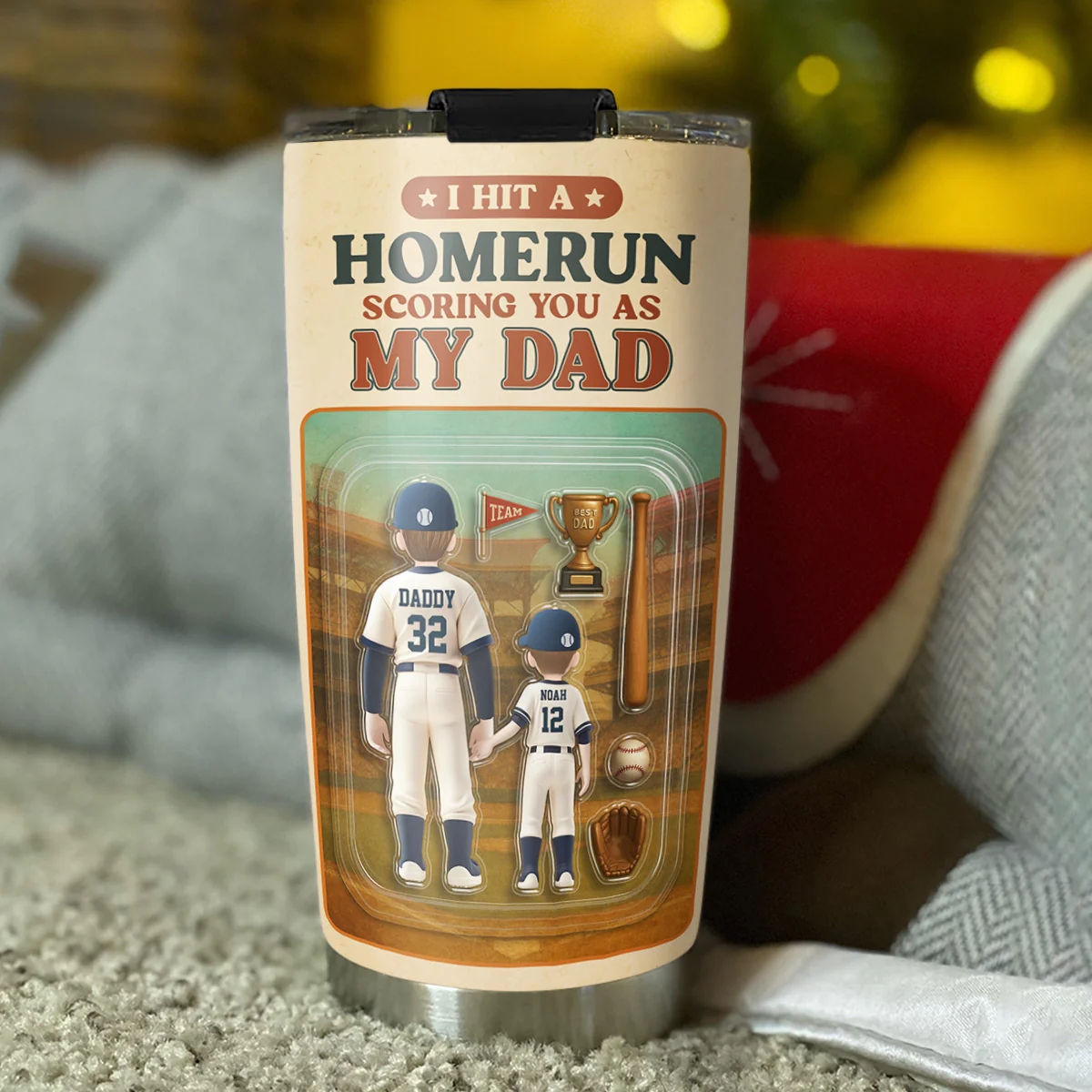 Baseball Dad - Personalized Custom Tumbler - Image 3