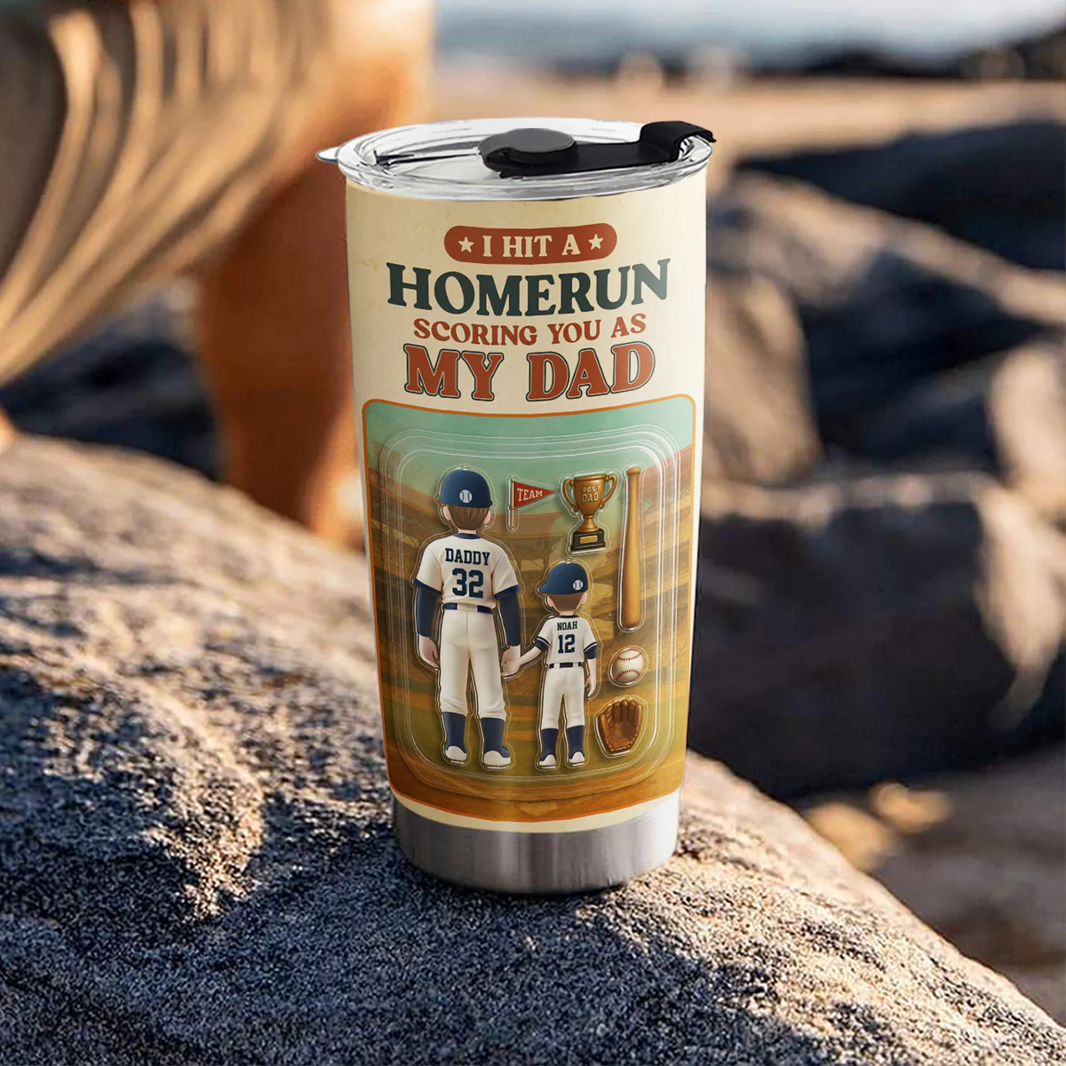Baseball Dad - Personalized Custom Tumbler - Image 4
