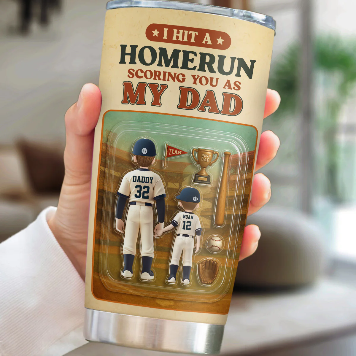 Baseball Dad - Personalized Custom Tumbler - Image 6