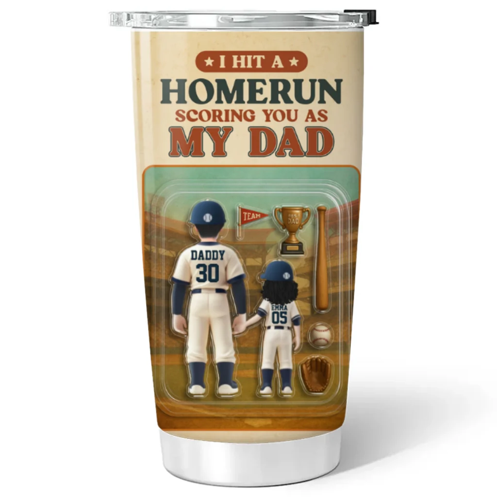 Baseball Dad - Personalized Custom Tumbler - Image 7