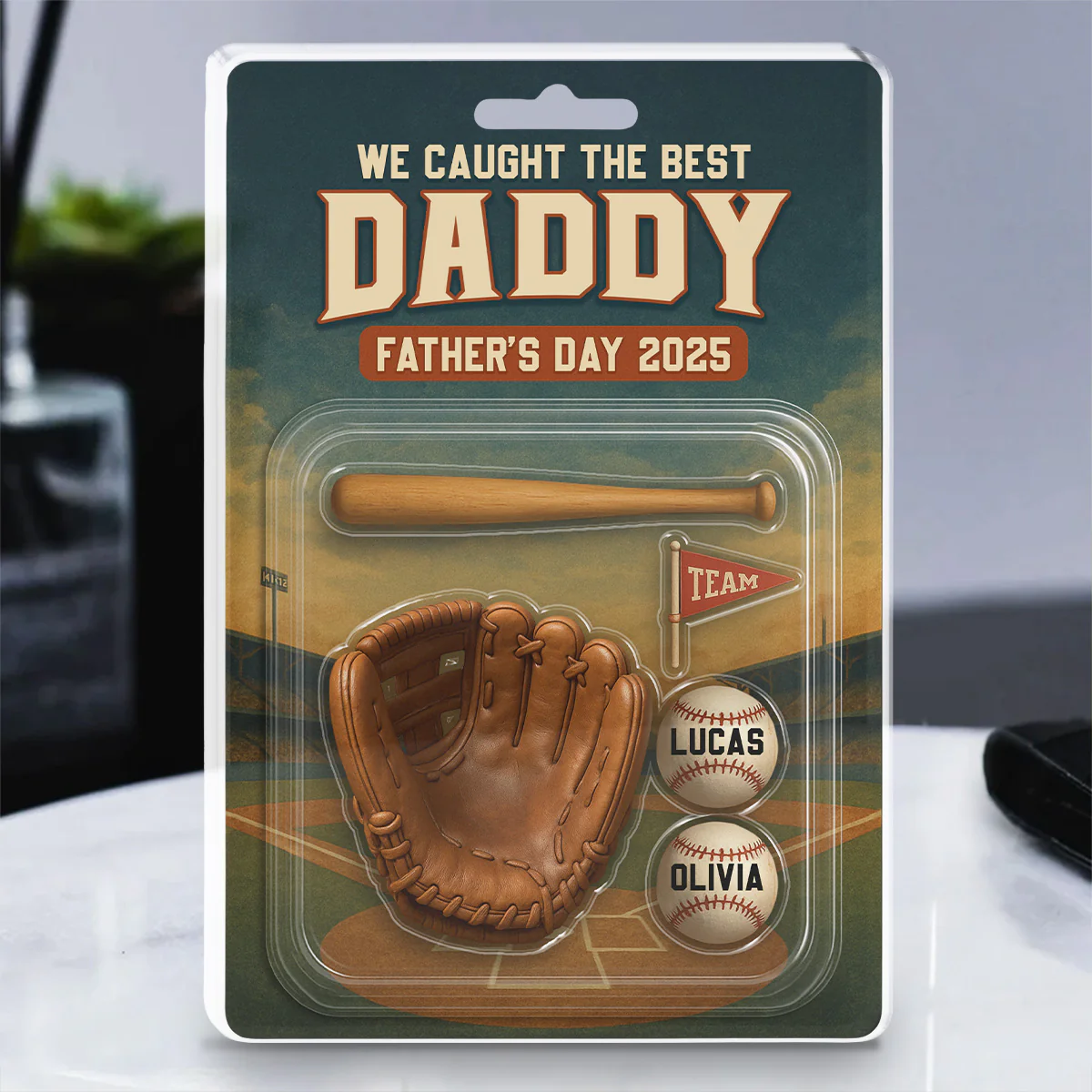 Baseball Daddy - Personalized Custom Acrylic Plaque - Image 3