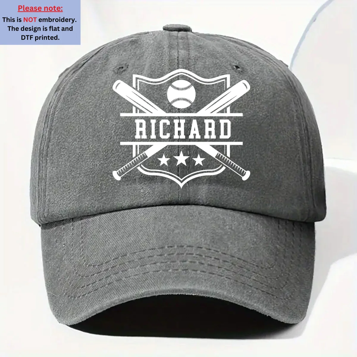 Baseball Kid - Personalized Custom Vintage Washed Denim Cap - Image 8