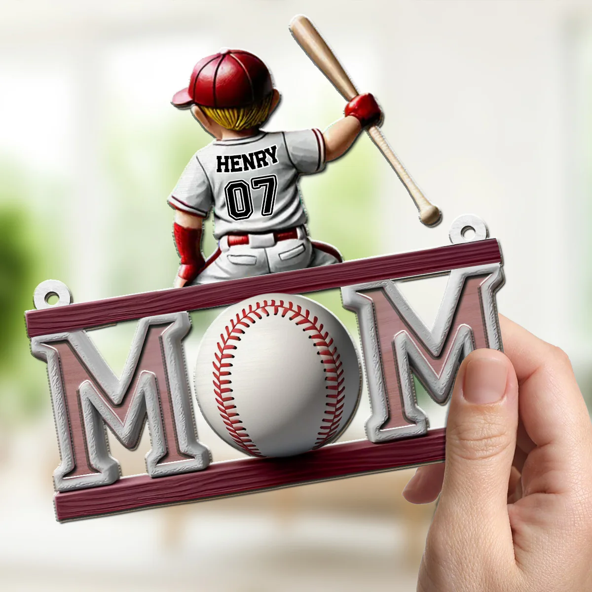 Baseball Life, Mom Pride - Personalized Custom Suncatcher - Image 2