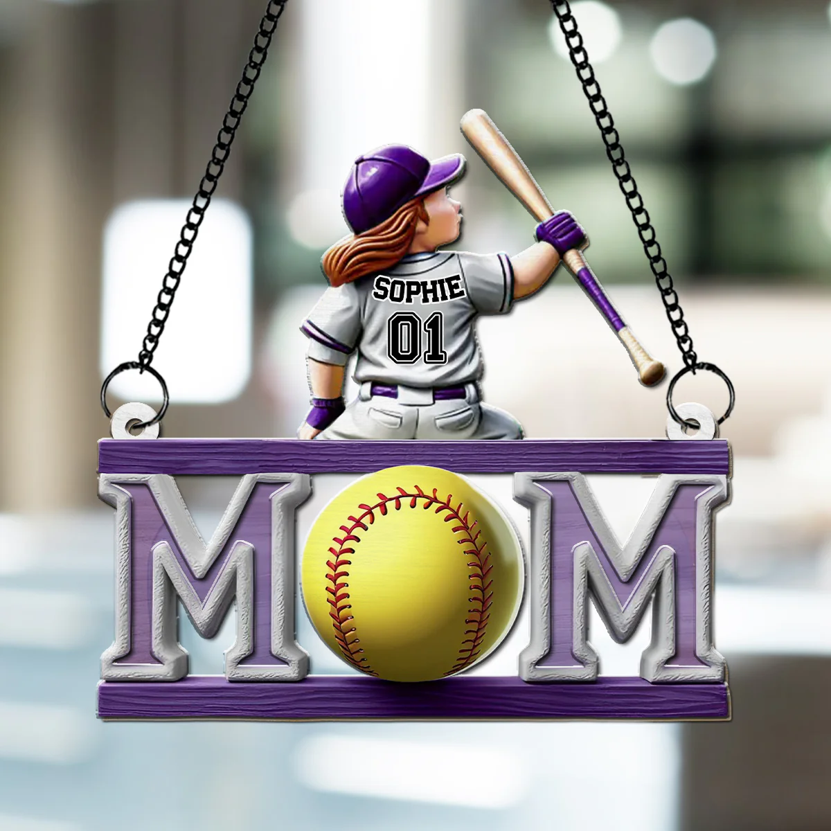 Baseball Life, Mom Pride - Personalized Custom Suncatcher - Image 3