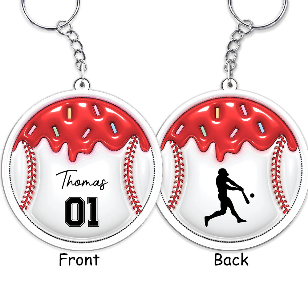 Baseball Unites The Team - Personalized Custom 3D Inflated Effect Acrylic Keychain
