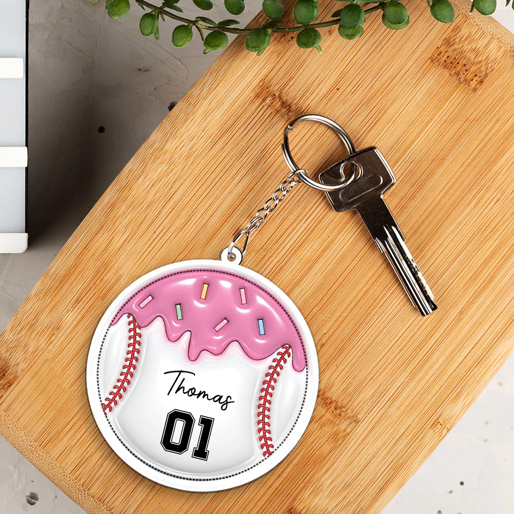 Baseball Unites The Team - Personalized Custom 3D Inflated Effect Acrylic Keychain - Image 4