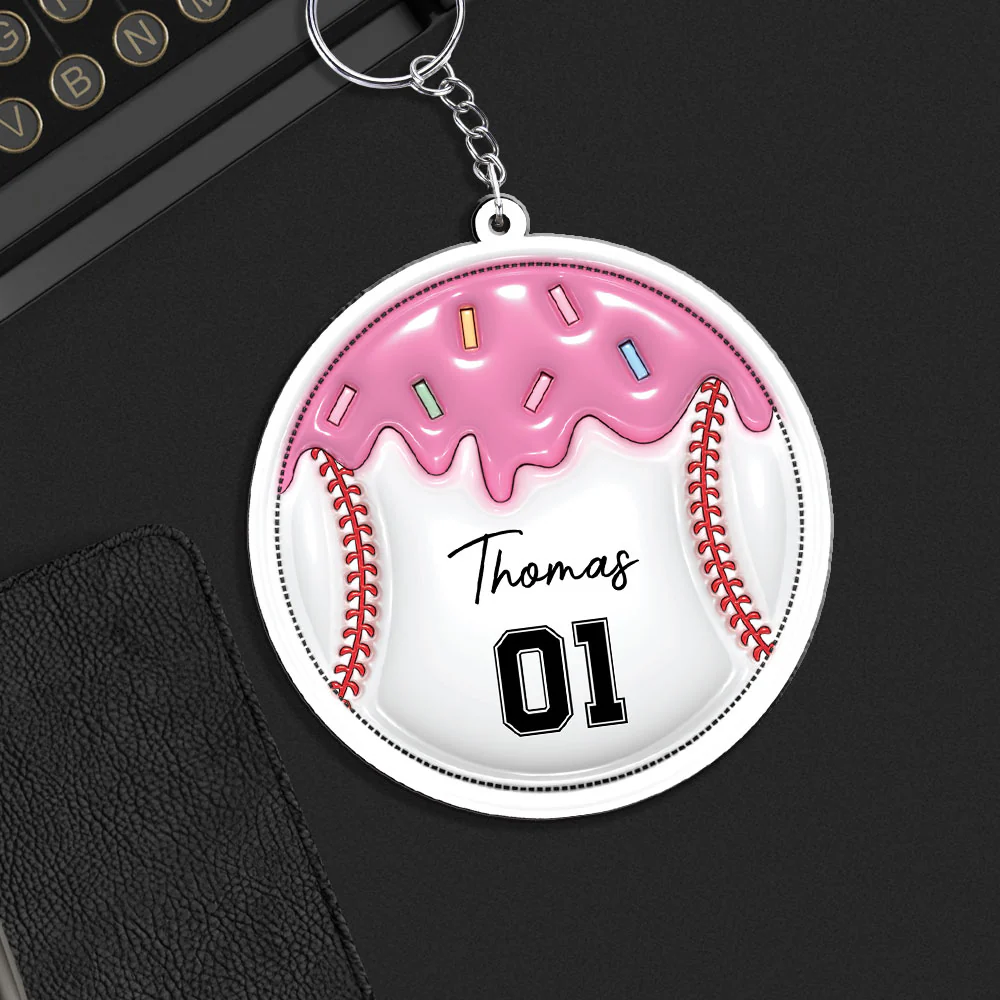 Baseball Unites The Team - Personalized Custom 3D Inflated Effect Acrylic Keychain - Image 5