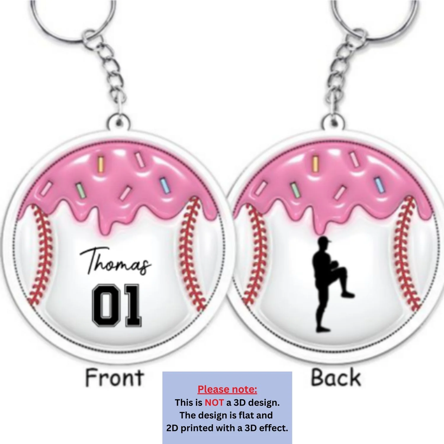 Baseball Unites The Team - Personalized Custom 3D Inflated Effect Acrylic Keychain - Image 6