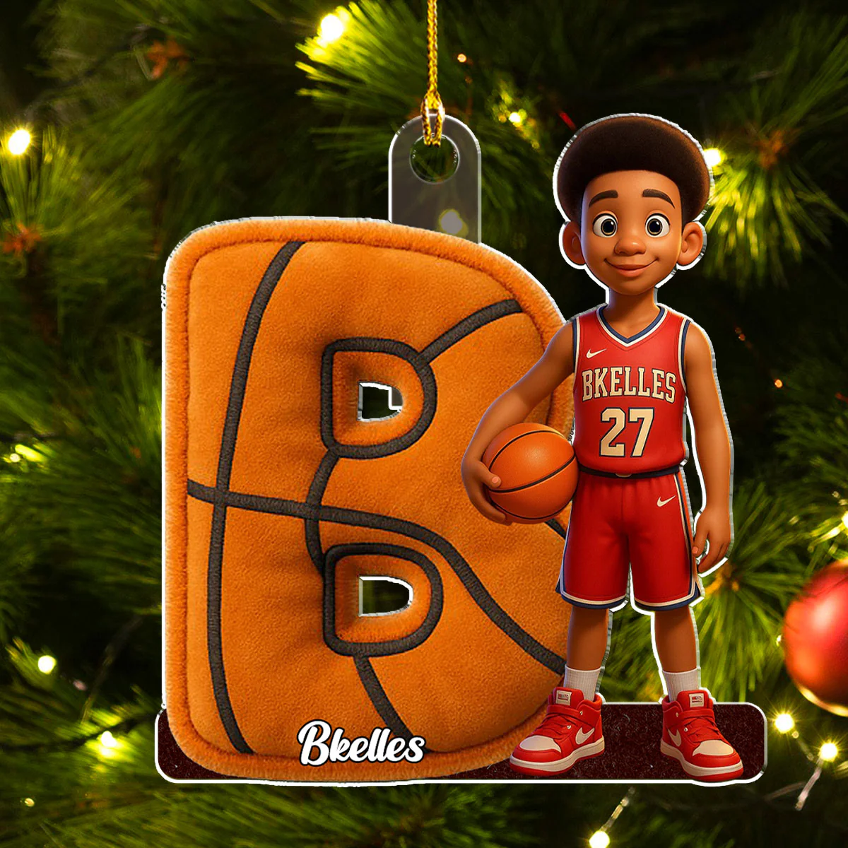 Basketball Letter - Personalized Custom Acrylic Ornament