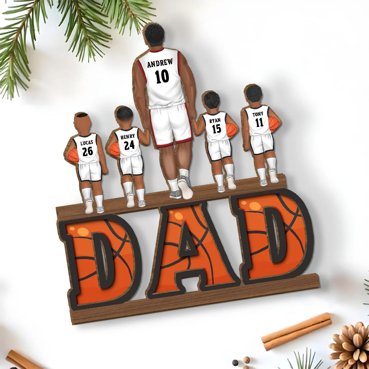Basketball Mom - Personalized Custom 2-Layer Wood Plaque With Flat Base - Image 5