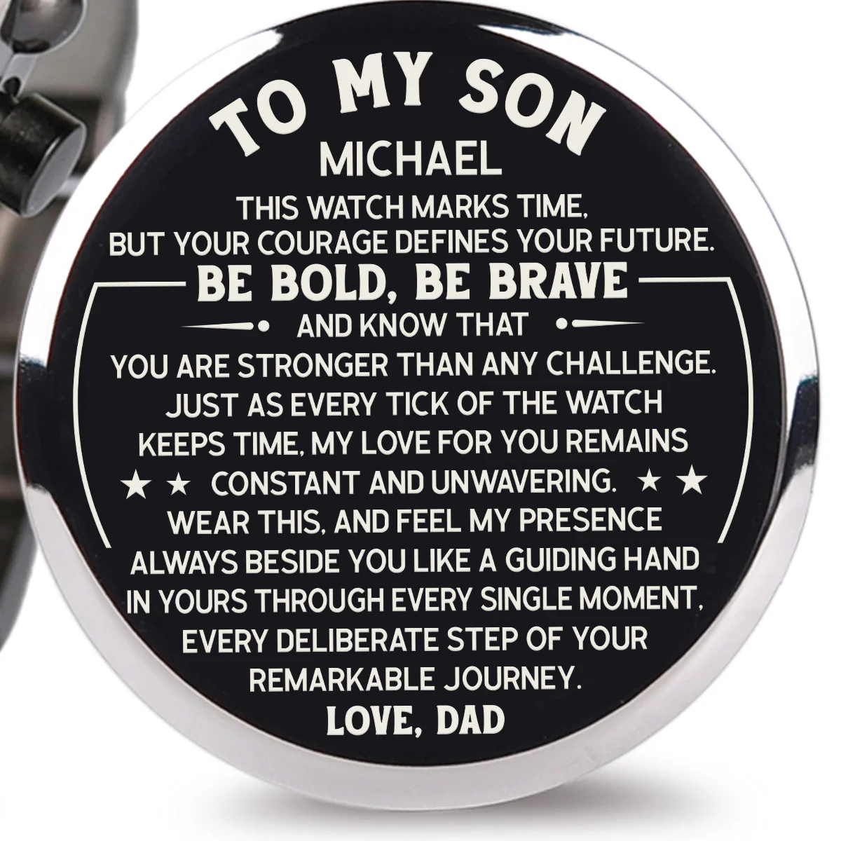 Be Bold Be Brave - Personalized Engraved Wooden Watches GQ026 - Image 2