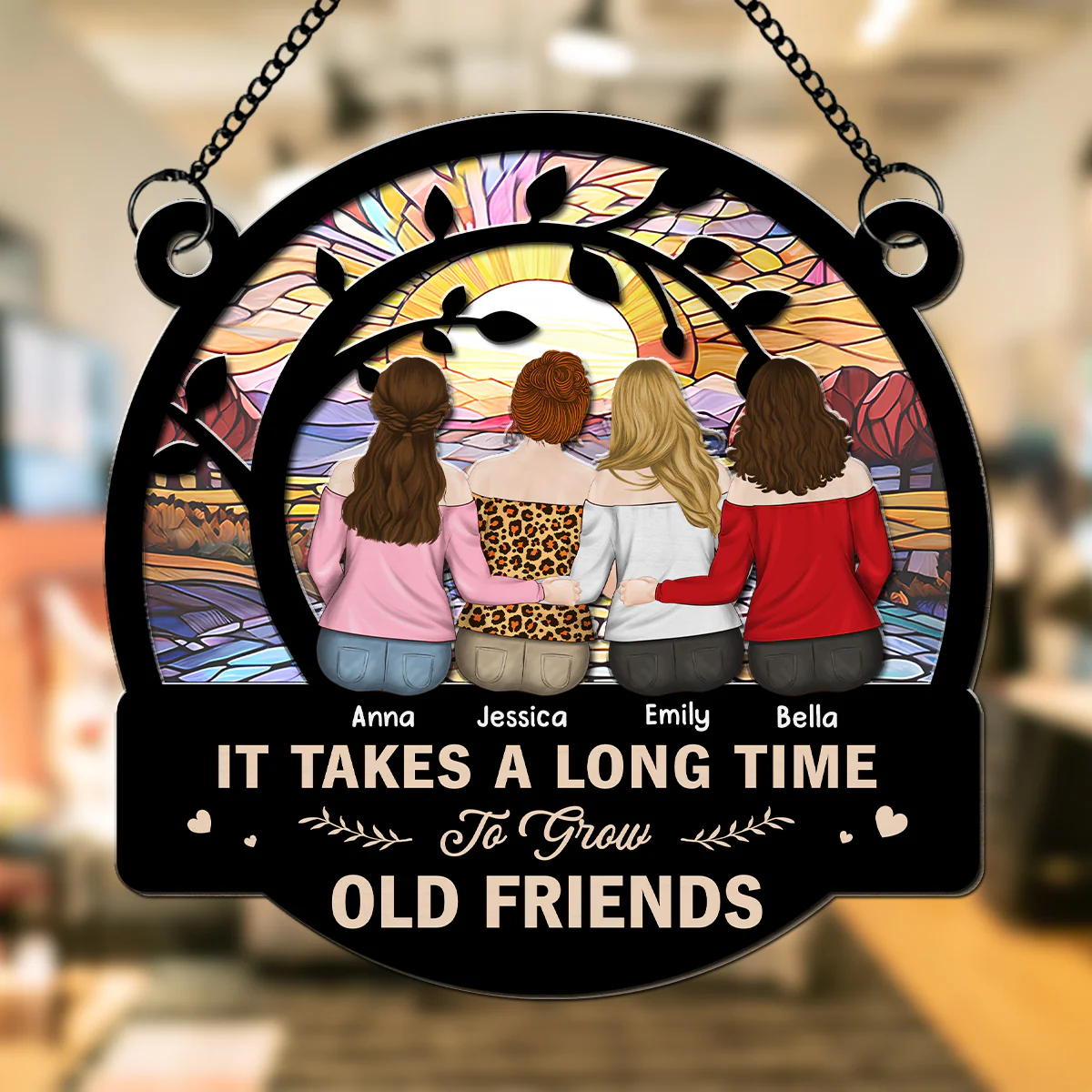 Be Friend Until We Are Old - Personalized Custom Suncatcher - Image 4