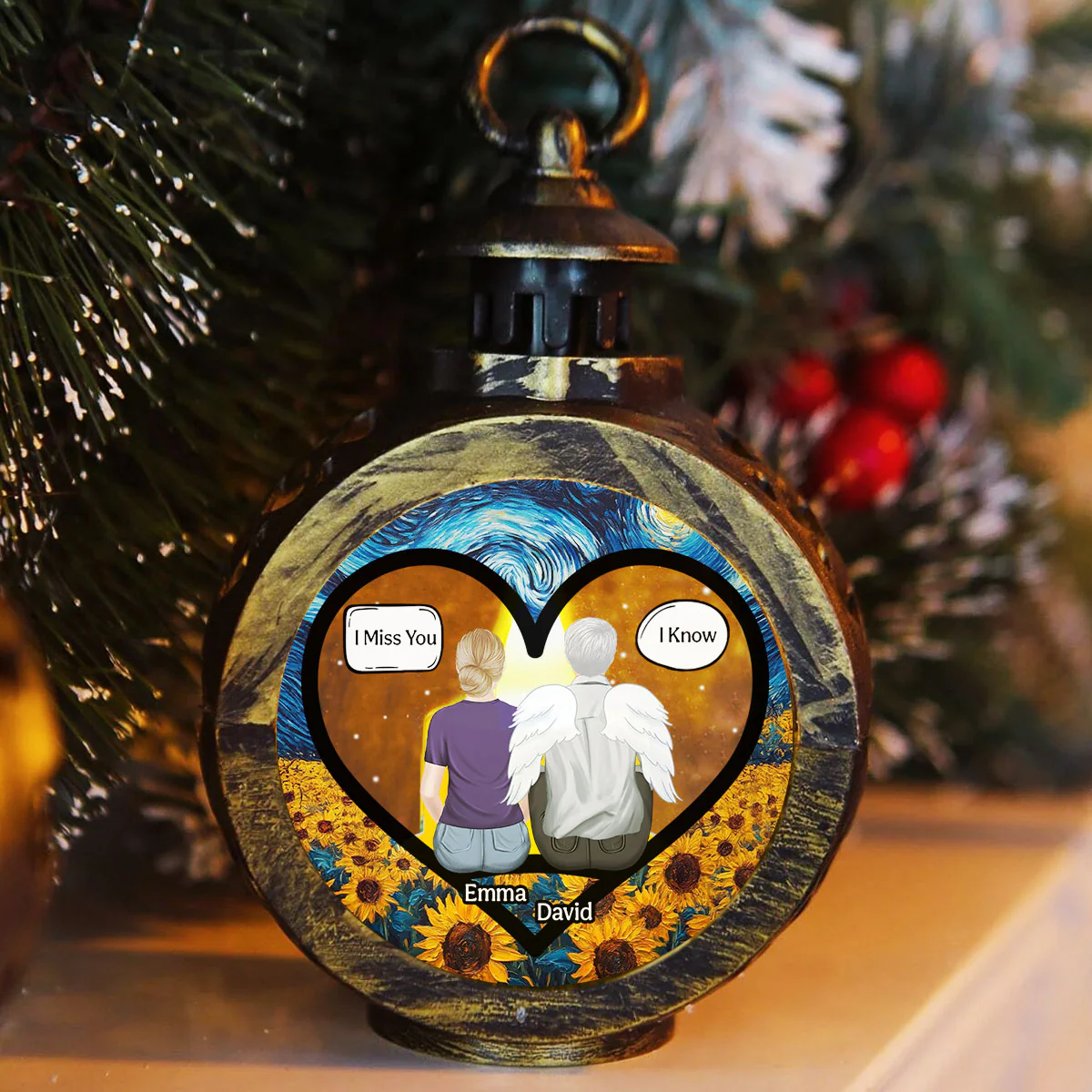 Be Here With Me - Personalized Custom Christmas Lantern - Image 5