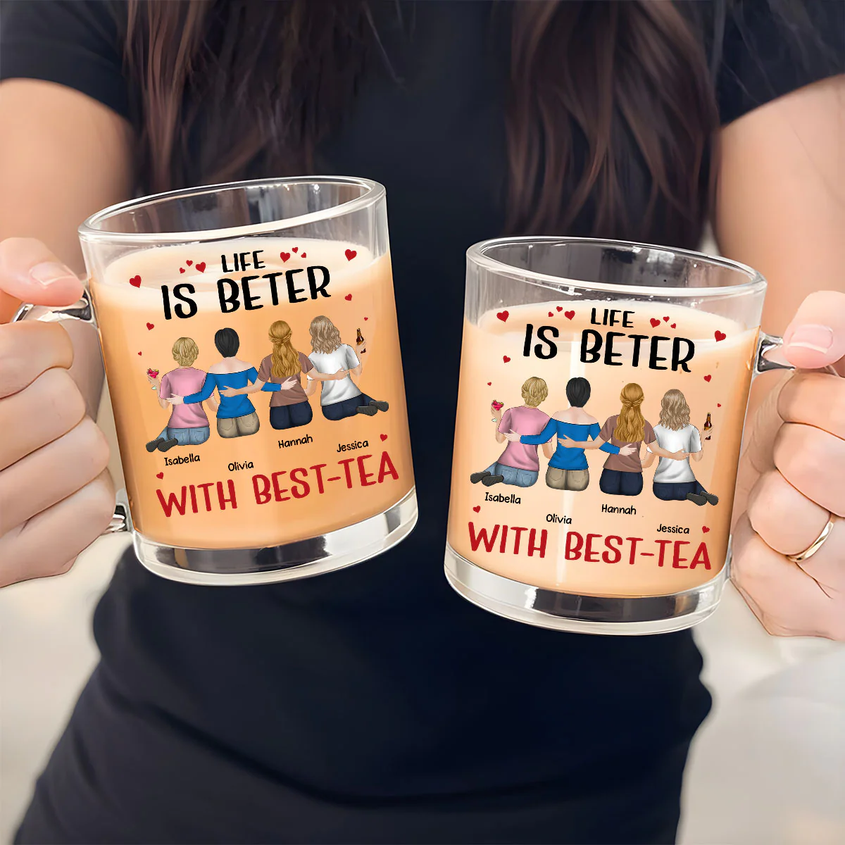Be My Best Tea - Personalized Custom Glass Mug - Image 3