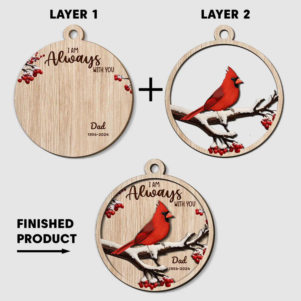 Be Still And Know - Personalized Custom Freeshape 2-Layered Wood Ornament - Image 5