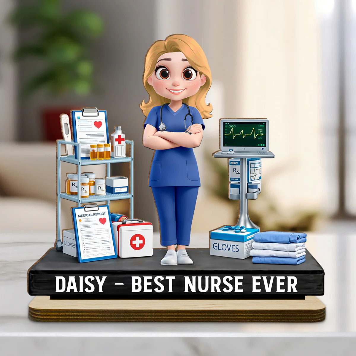 Be The Nurse You Would Want As A Patient - Personalized Custom 2-Layer Wood Plaque With Flat Base