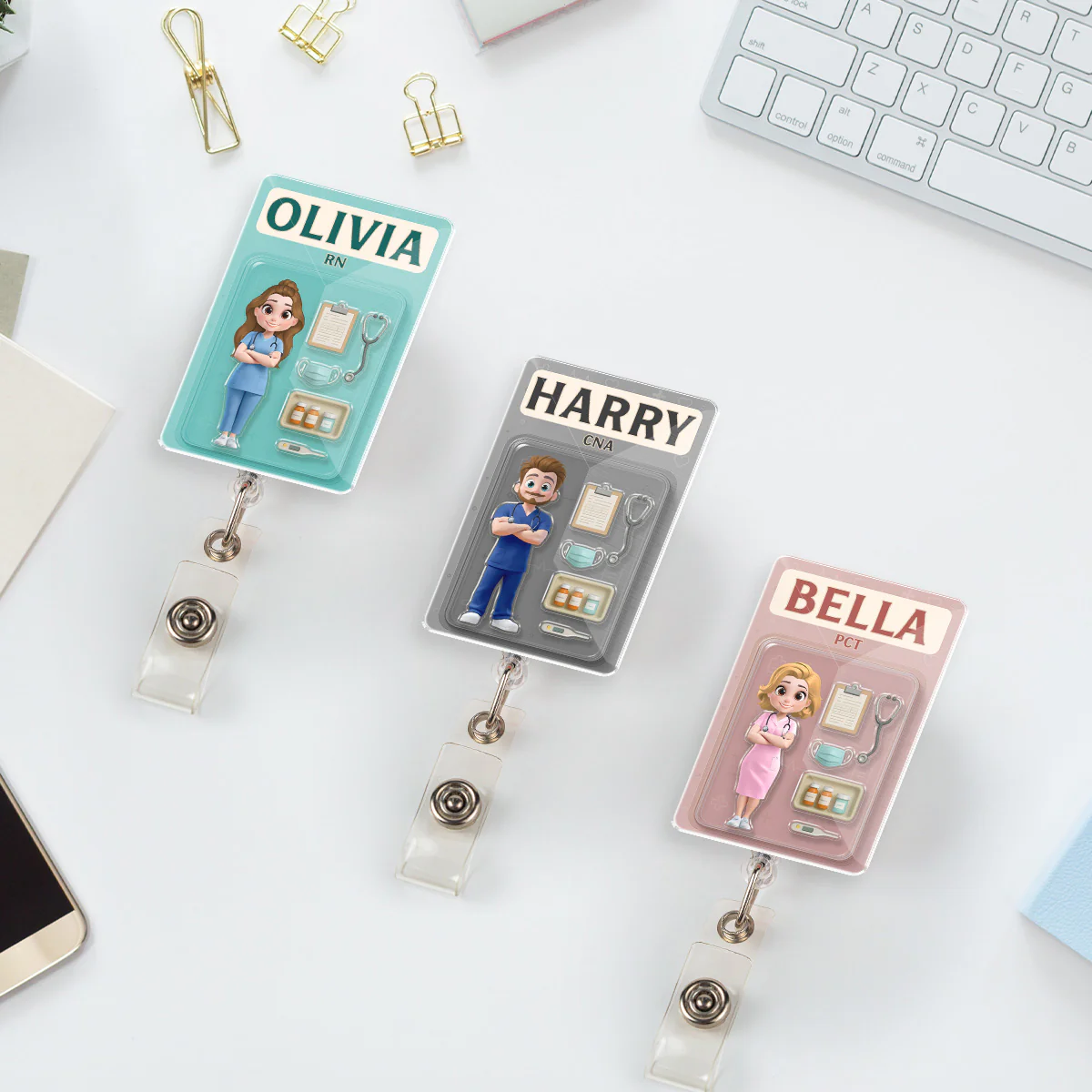 Be The Nurse You Would Want As A Patient - Personalized Custom Acrylic Badge Reel - Image 2