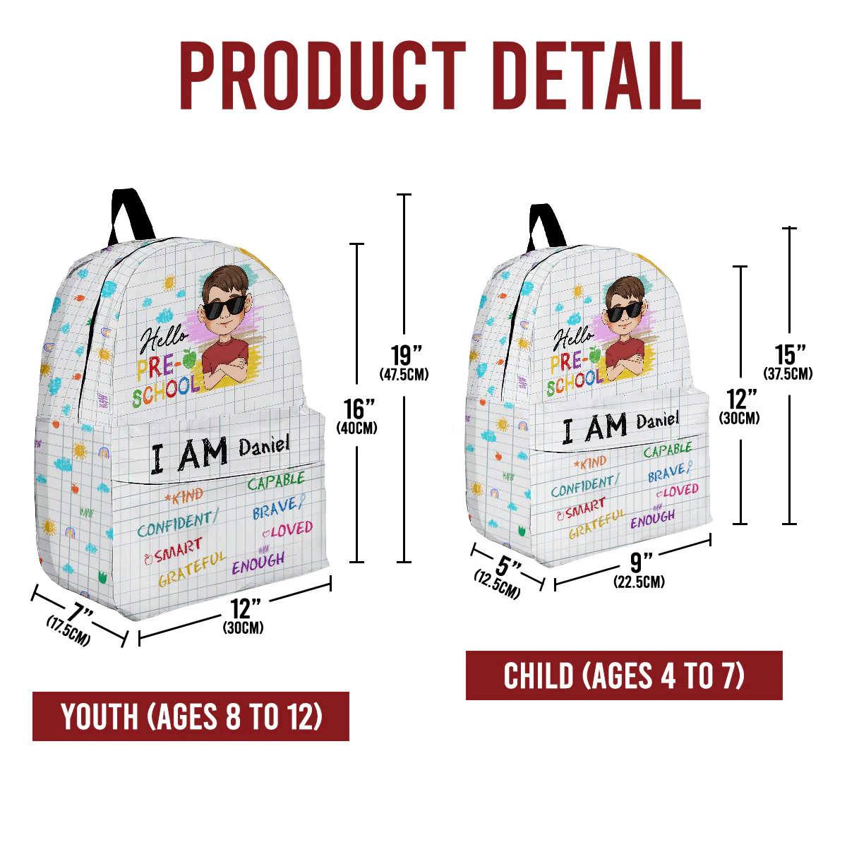 Be Unique Be Happy Be You - Personalized Custom Backpack - Image 5