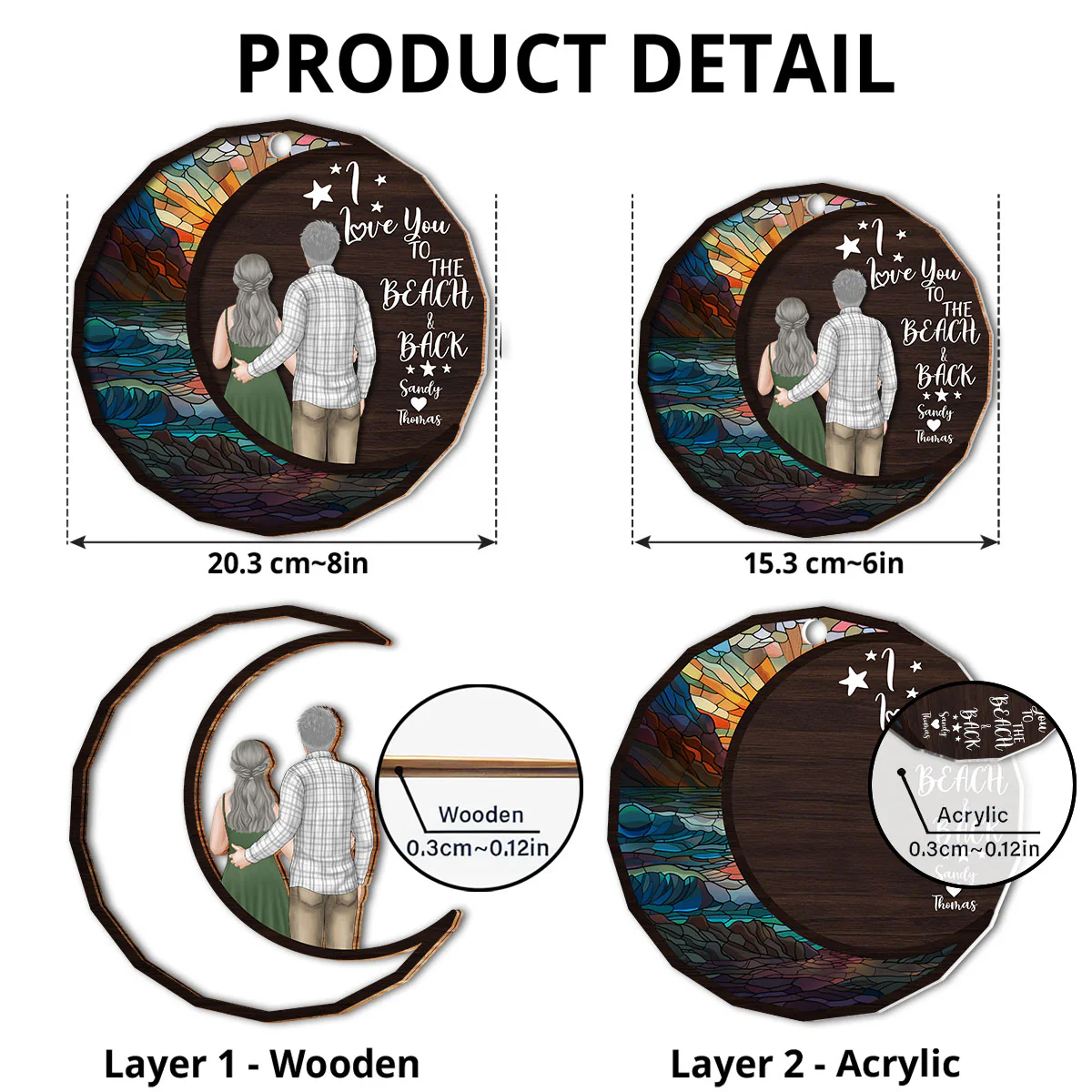 Beach & Back - Personalized Custom Suncatcher - Image 4