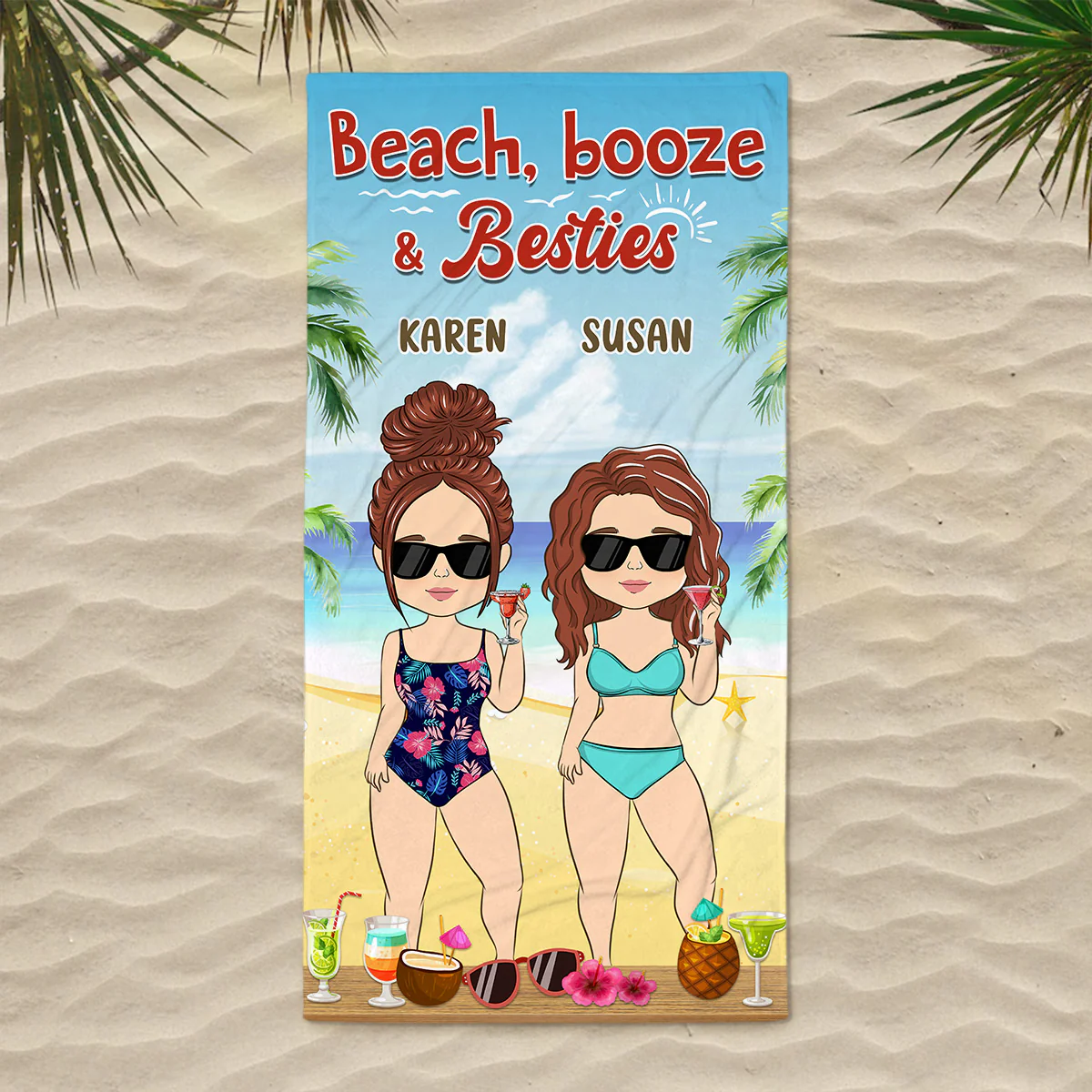 Beach & Besties - Personalized Custom Beach Towel - Image 3