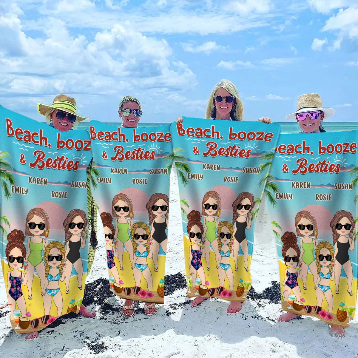 Beach & Besties - Personalized Custom Beach Towel - Image 4