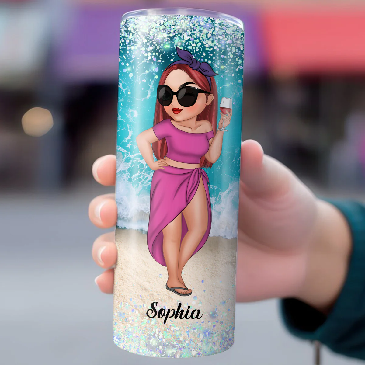 Beach Is Calling - Personalized Custom Skinny Tumbler - Image 5