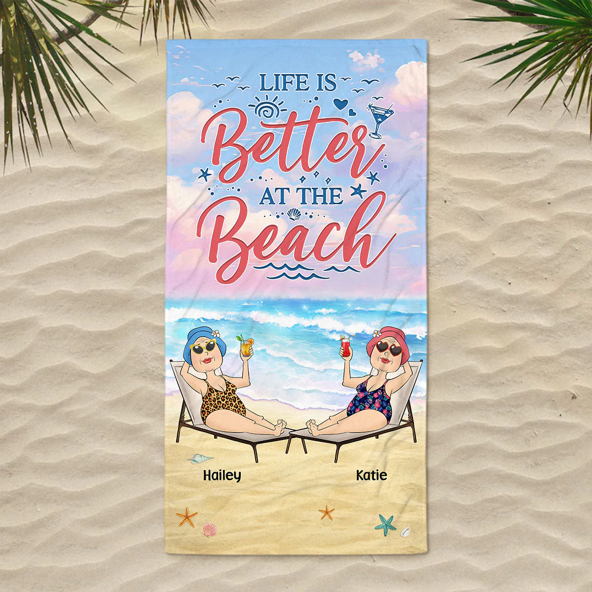 Beach Lover - Personalized Custom Beach Towel - Image 2