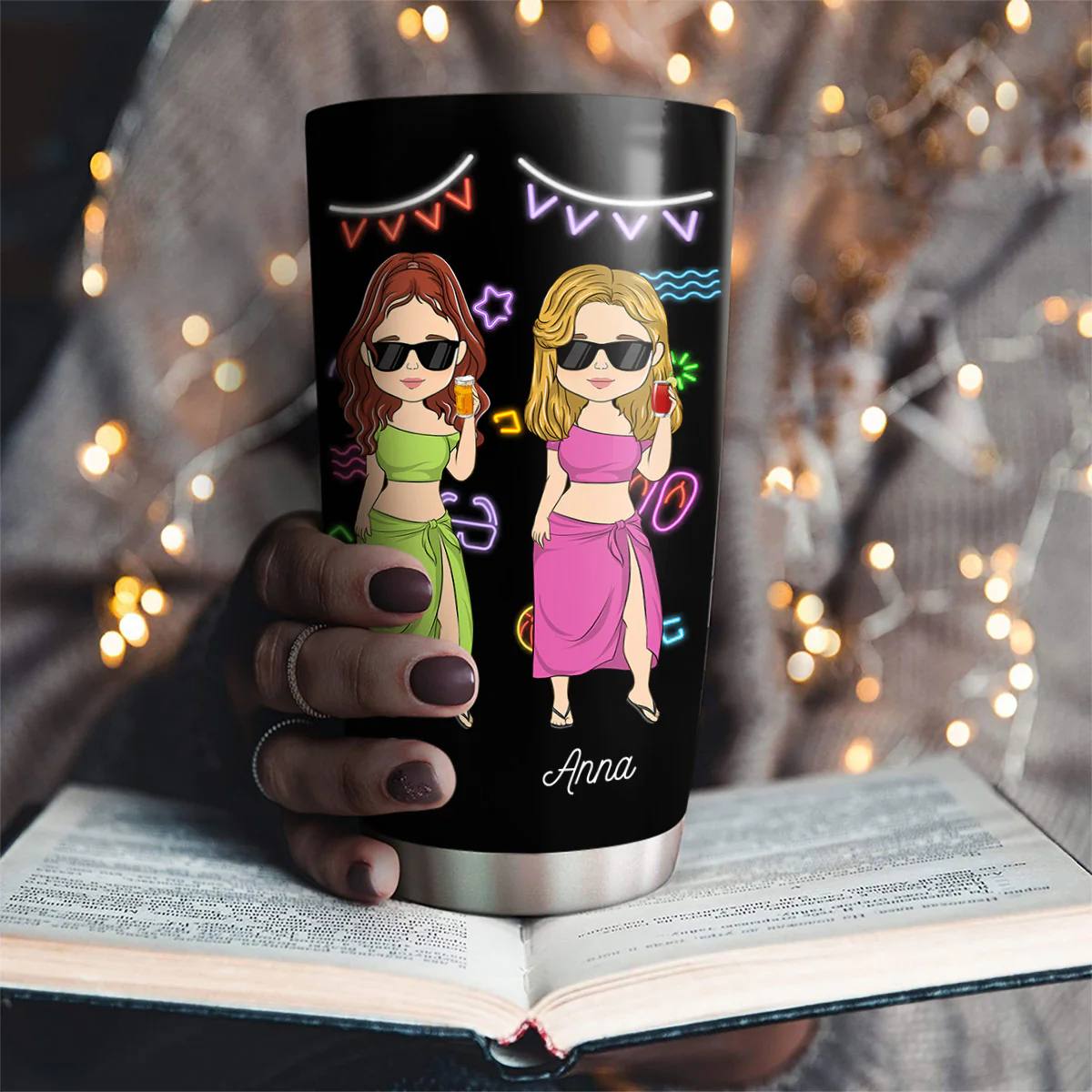 Beaches With Besties - Personalized Custom Tumbler - Image 2