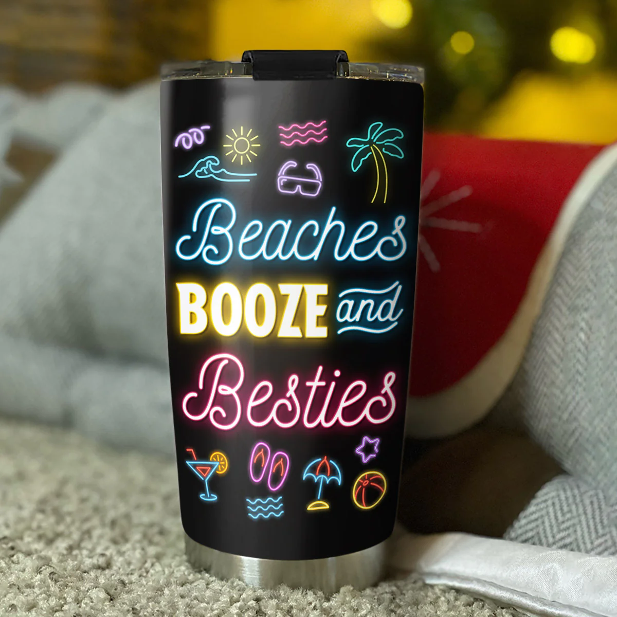 Beaches With Besties - Personalized Custom Tumbler - Image 3