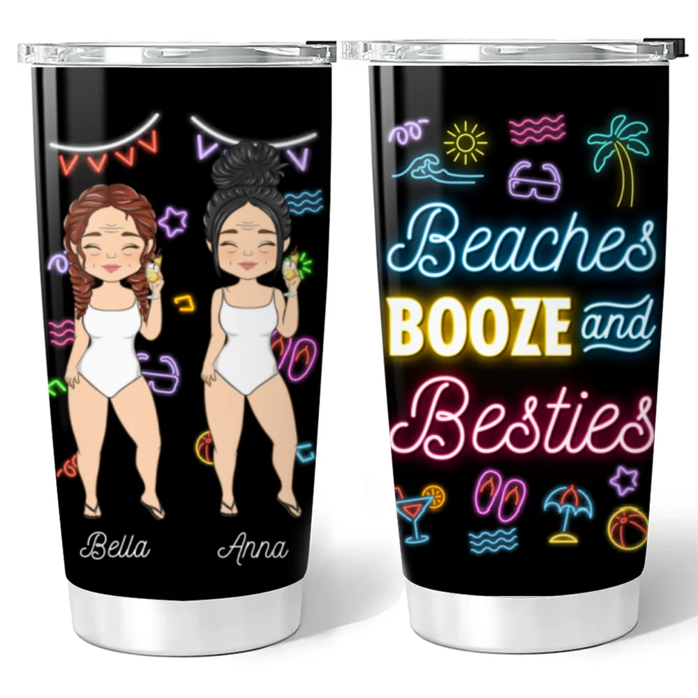 Beaches With Besties - Personalized Custom Tumbler - Image 5