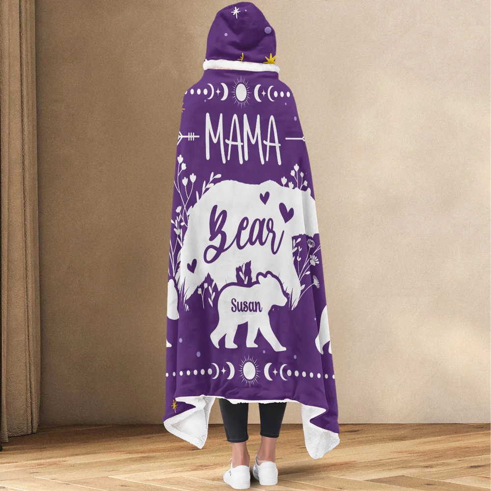 Bear Family - Personalized Custom Hooded Blanket - Image 4