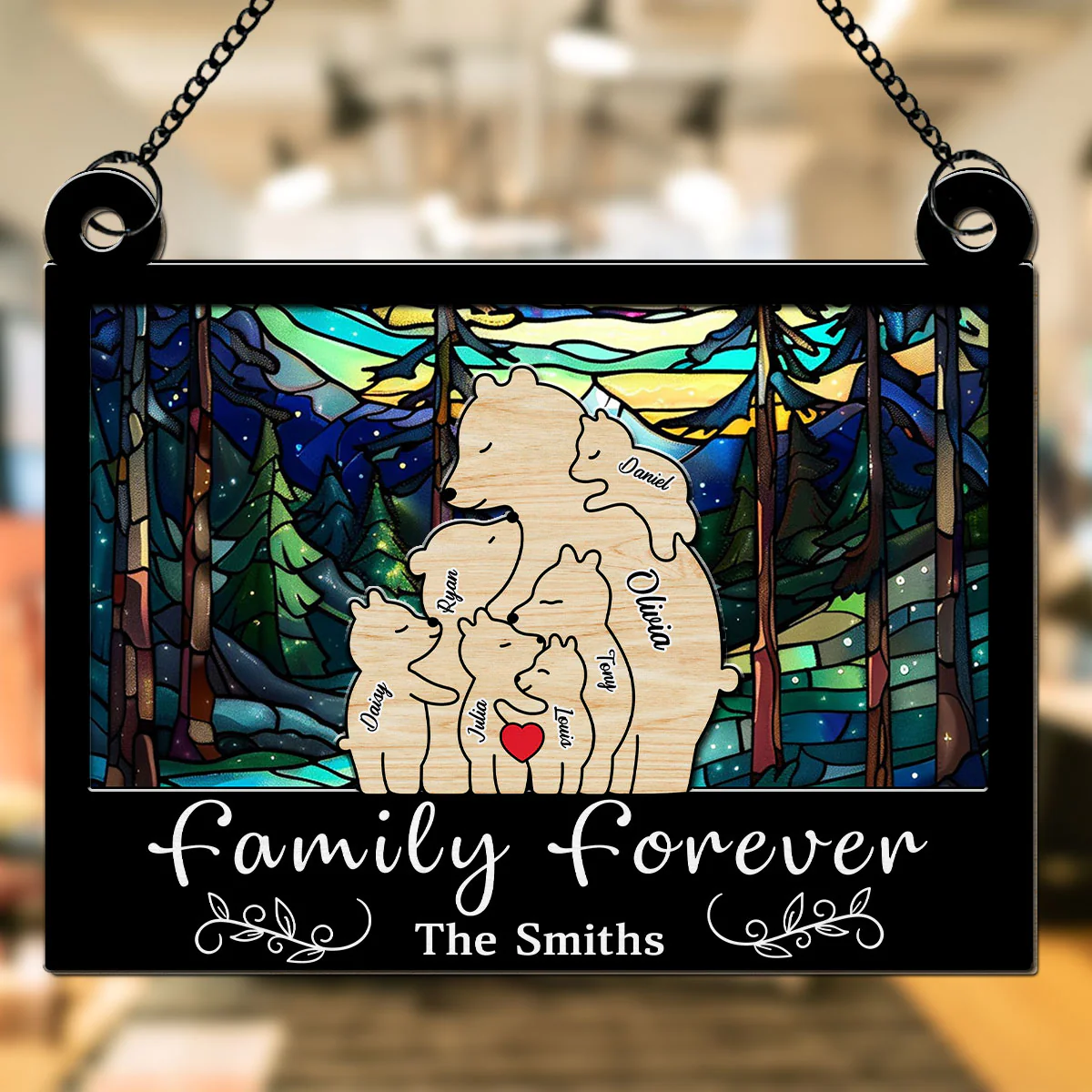 Bear Family - Personalized Custom Suncatcher - Image 3