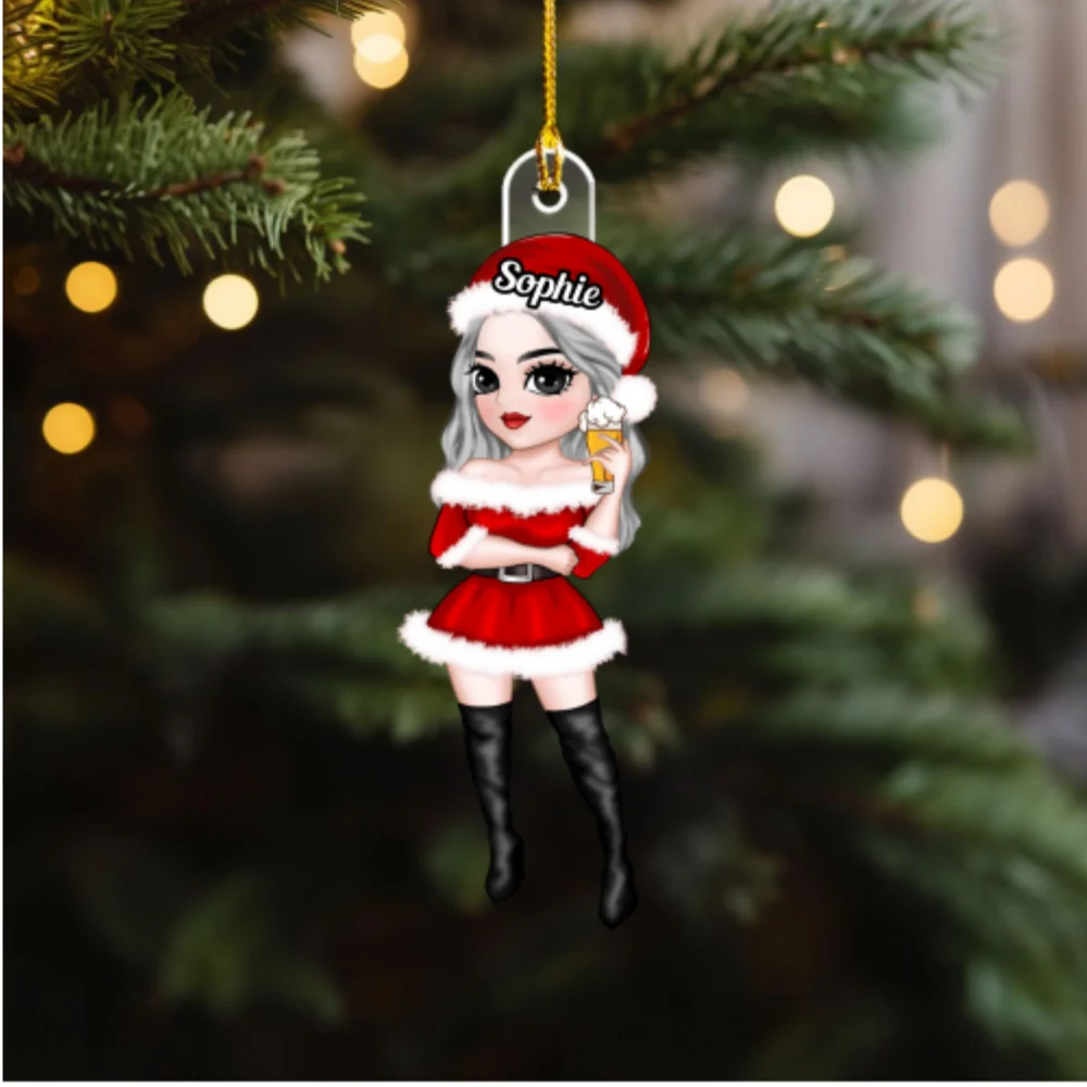 Beautiful Bestie Christmas - Personalized Custom Acrylic Ornament - Image 6