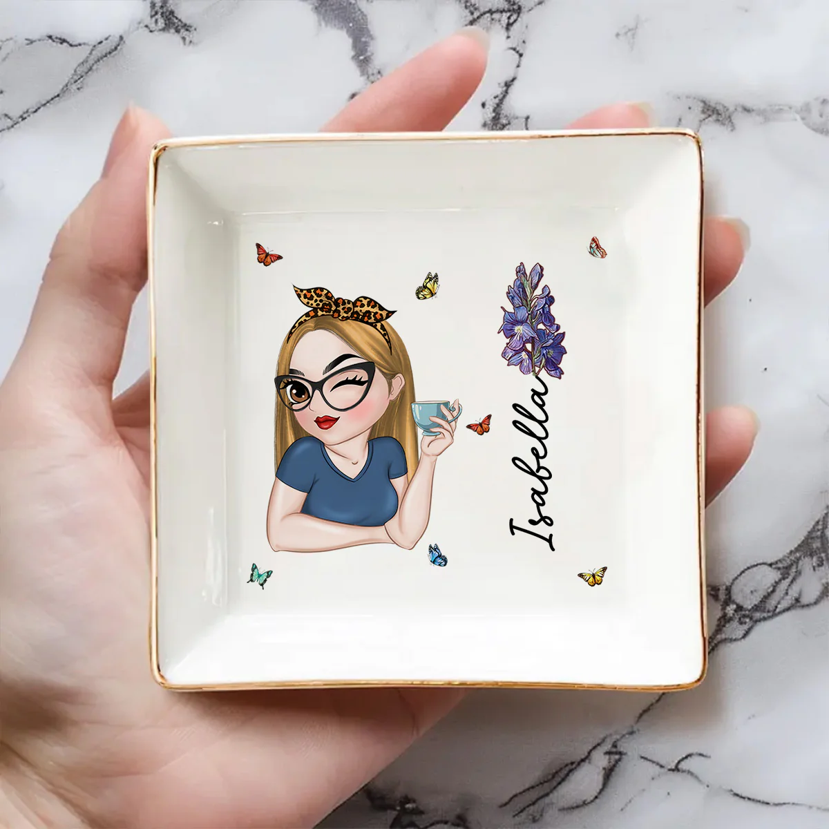 Beautiful Bestie - Personalized Custom Jewelry Dish - Image 4