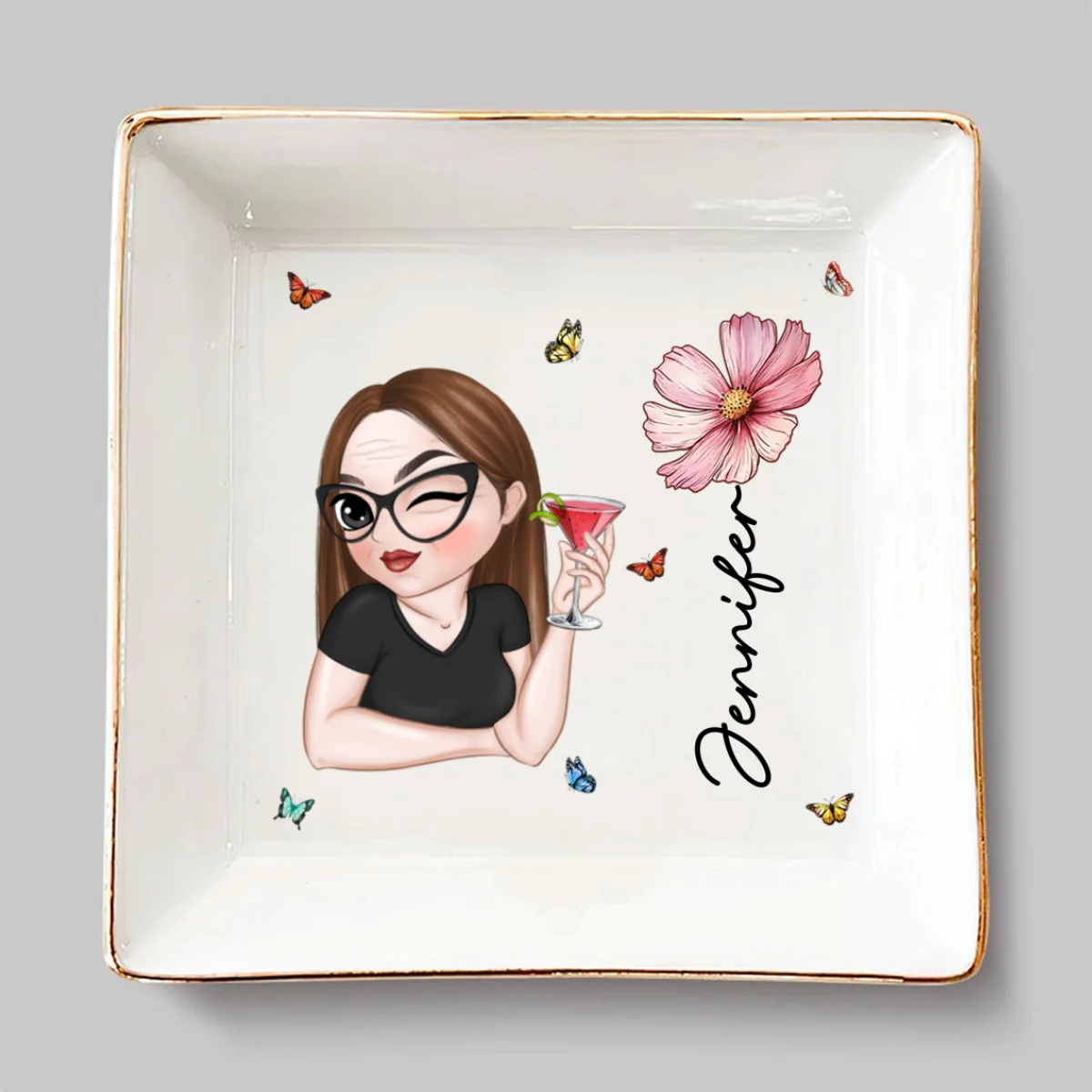 Beautiful Bestie - Personalized Custom Jewelry Dish - Image 7