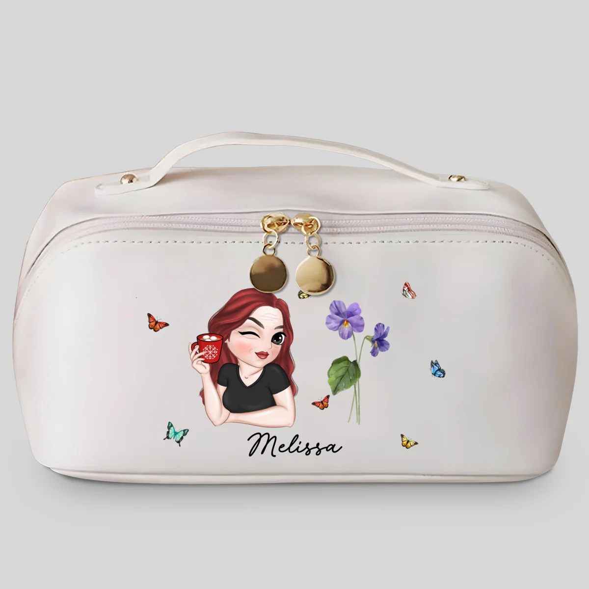 Beautiful Bestie - Personalized Custom Leather Makeup Bag - Image 7