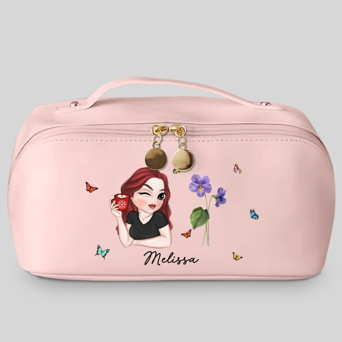 Beautiful Bestie - Personalized Custom Leather Makeup Bag - Image 8
