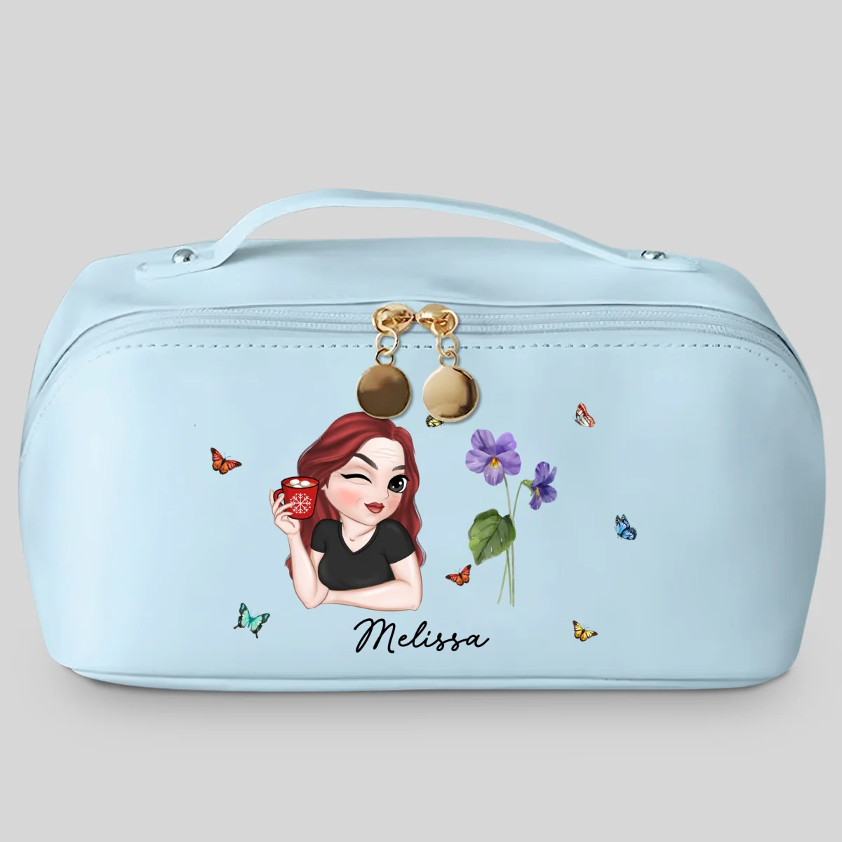 Beautiful Bestie - Personalized Custom Leather Makeup Bag - Image 9