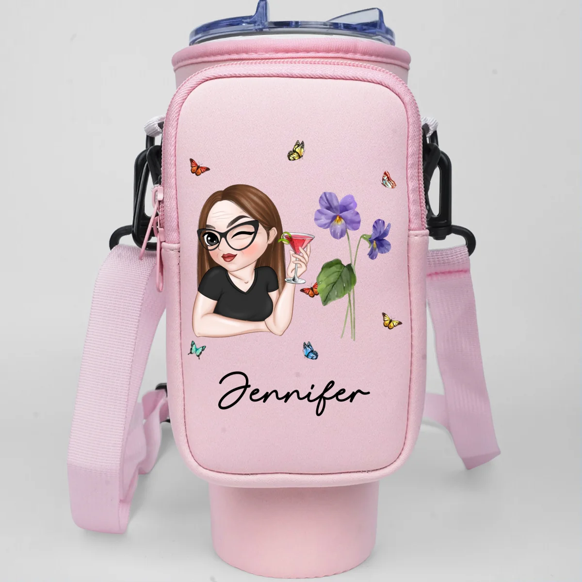Beautiful Bestie - Personalized Custom Water Bottle Carrier Bag - Image 9