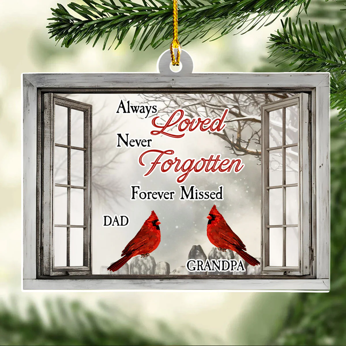 Beautiful Cardinal - Personalized Custom Acrylic Ornament - Image 2