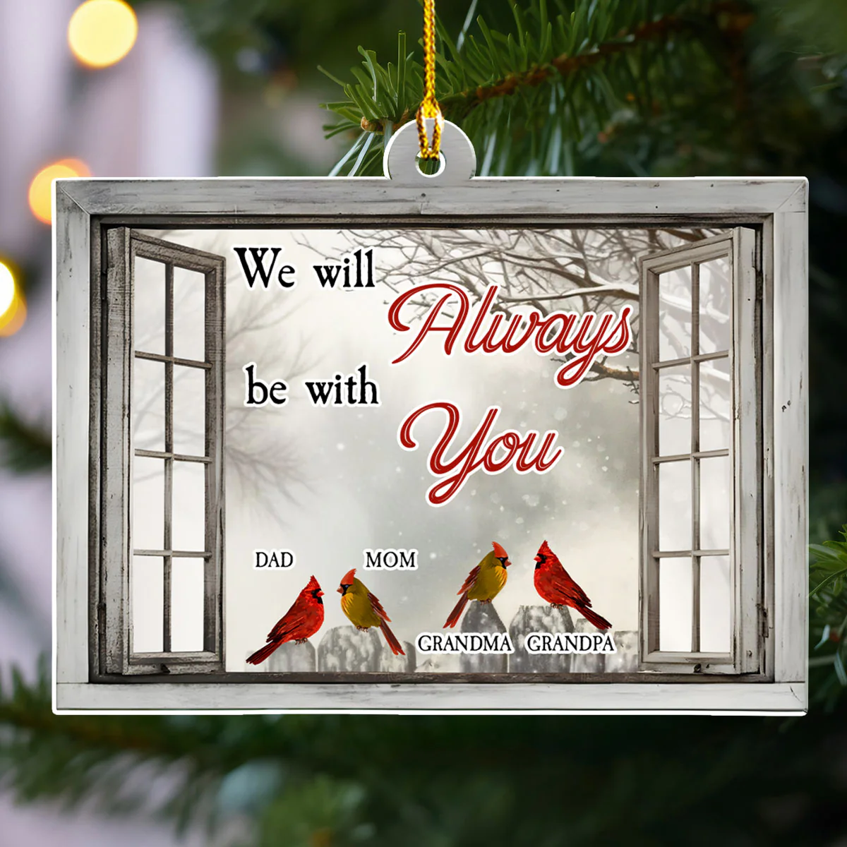 Beautiful Cardinal - Personalized Custom Acrylic Ornament - Image 3