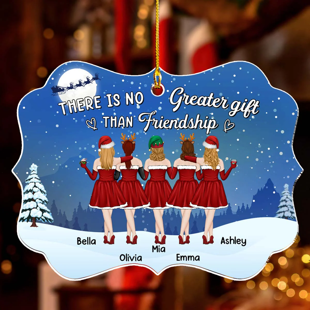 Beautiful Friendship - Personalized Custom Acrylic Ornament - Image 2