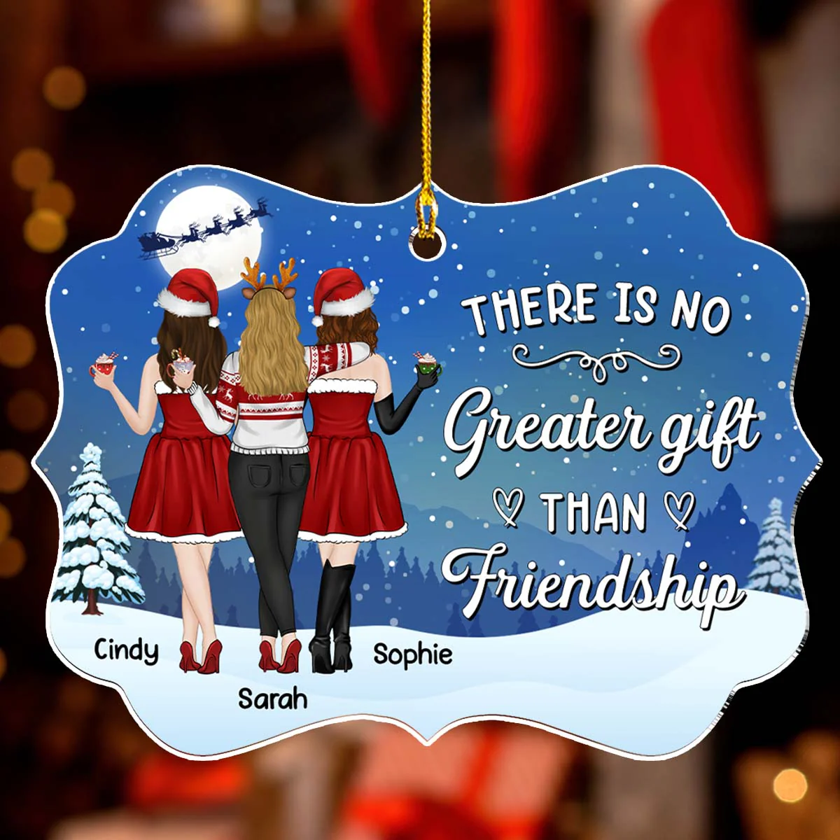 Beautiful Friendship - Personalized Custom Acrylic Ornament - Image 3