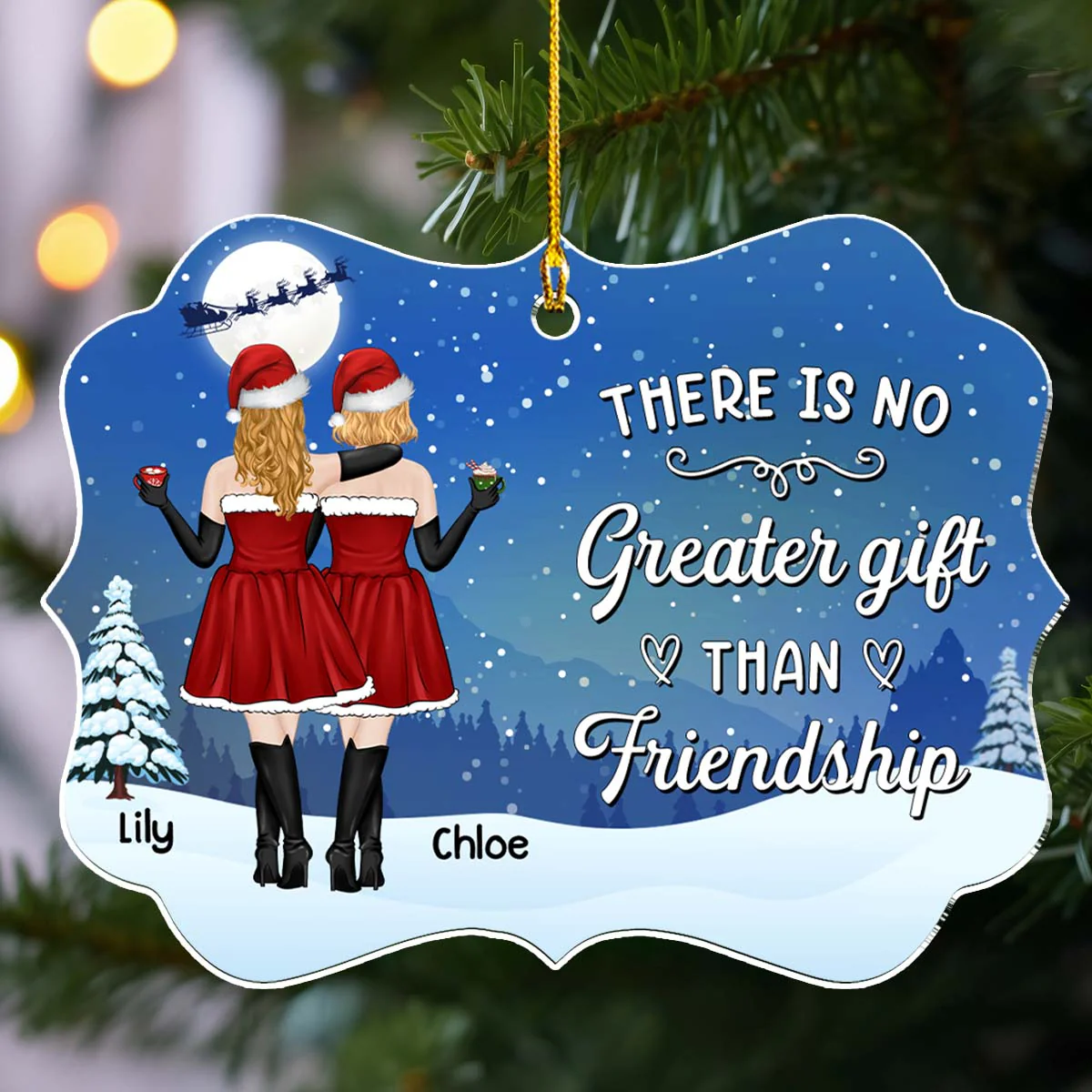 Beautiful Friendship - Personalized Custom Acrylic Ornament - Image 4