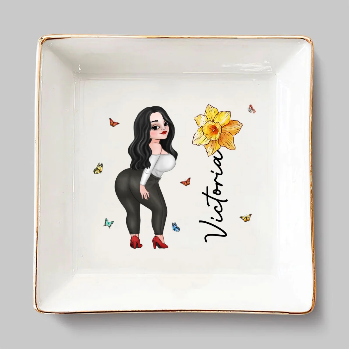 Beautiful Girl - Personalized Custom Jewelry Dish - Image 5