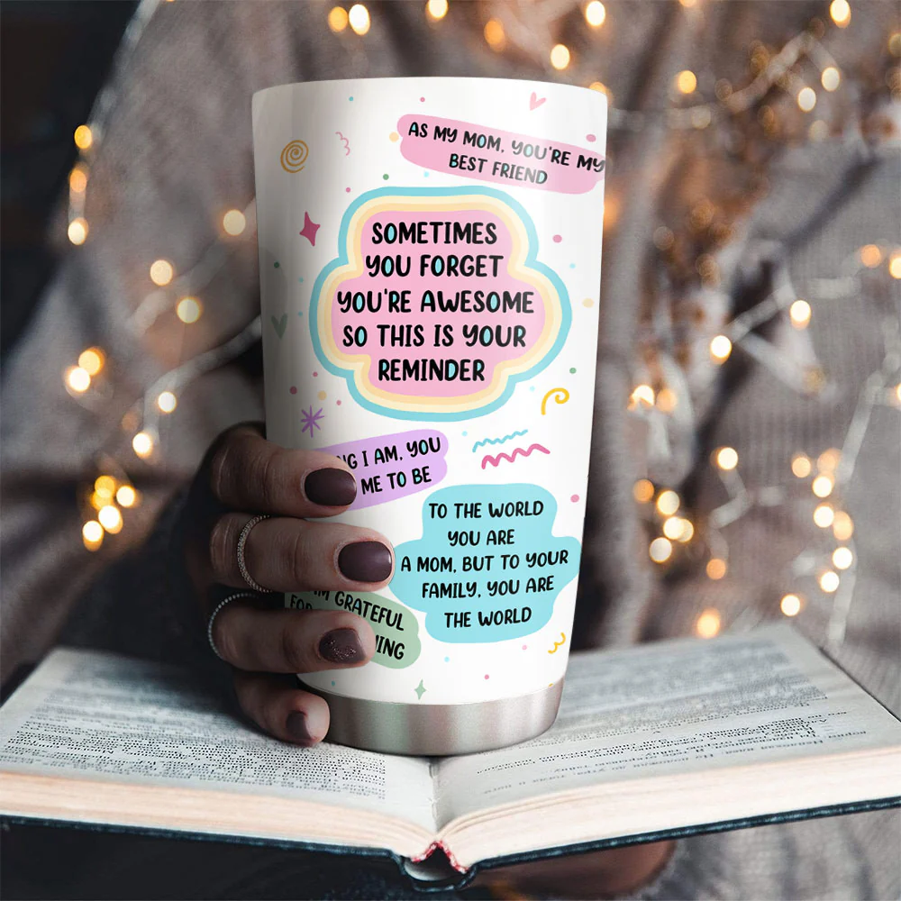 Beautiful Mom Daily Affirmations - Personalized Custom Tumbler - Image 4