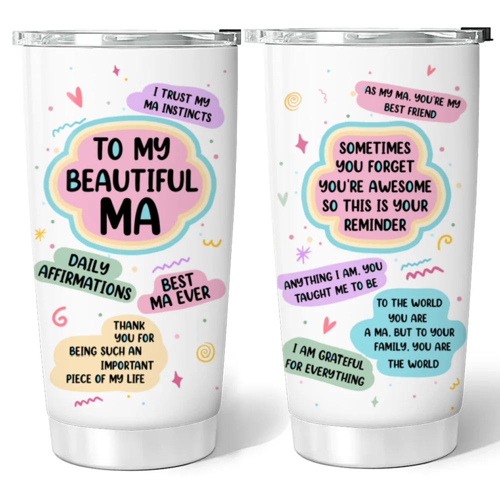 Beautiful Mom Daily Affirmations - Personalized Custom Tumbler - Image 7