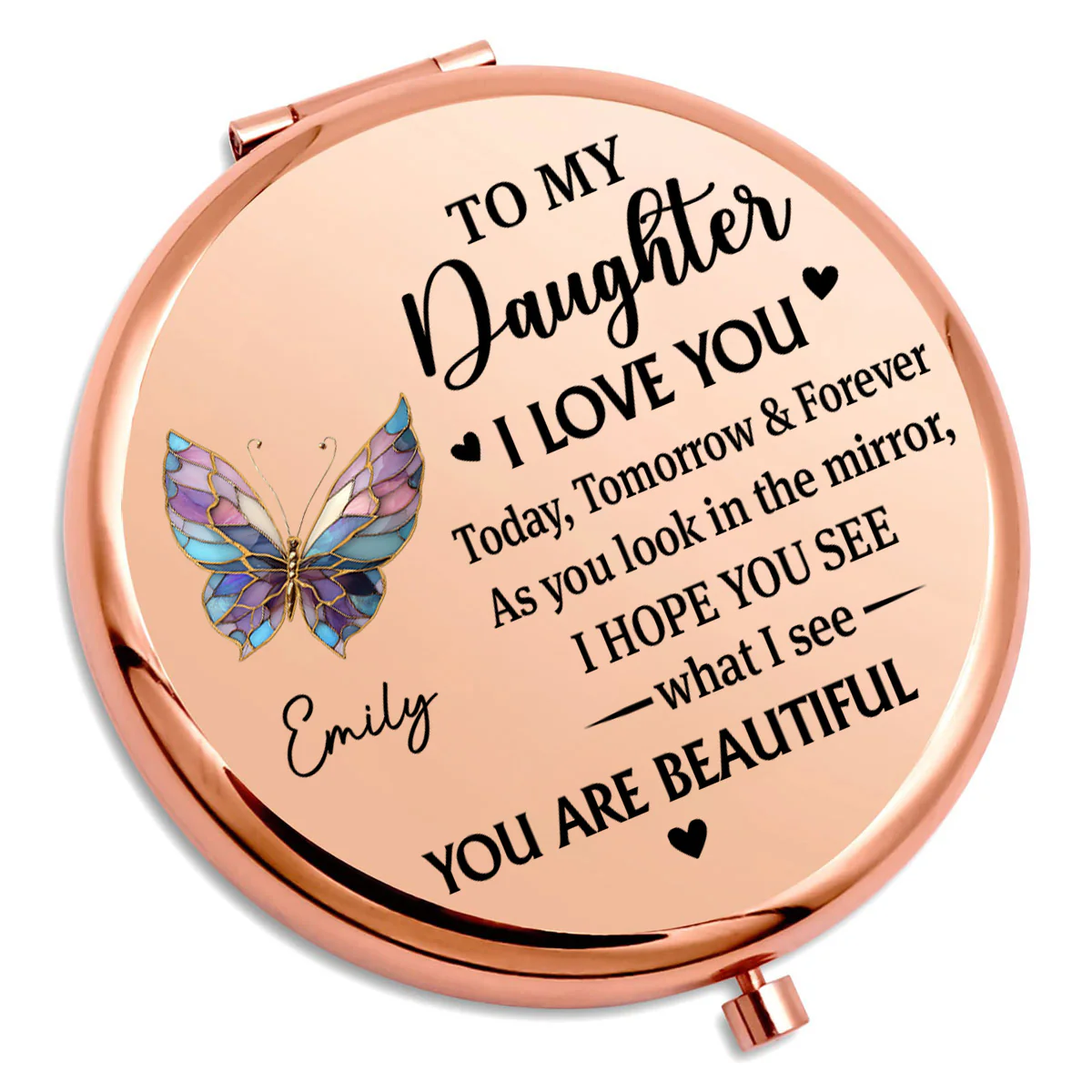 Beautiful Today And Always - Personalized Custom Compact Mirror - Image 2
