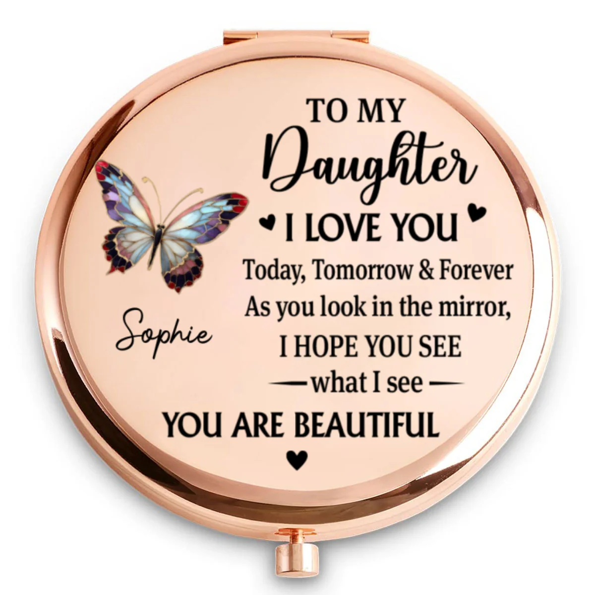 Beautiful Today And Always - Personalized Custom Compact Mirror - Image 5
